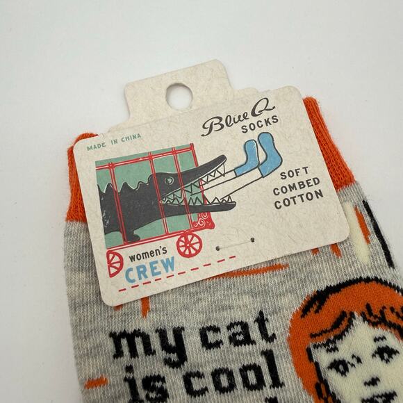 Blue Q Socks "My Cat Is Cool As F*Ck" Size 5-10 Women's Crew Cotton NWT Cat Lady - Picture 10 of 11